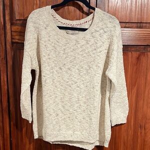 Banana Republic Heritage Cream Shimmer Knit Sweater